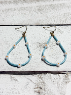 Pendientes gota margaritas azules