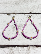 Pendientes gota margaritas buganvilla