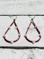 Pendientes gota margaritas terracota