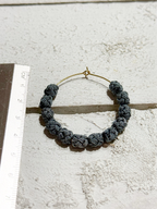 Pendientes aro pasamanería gris