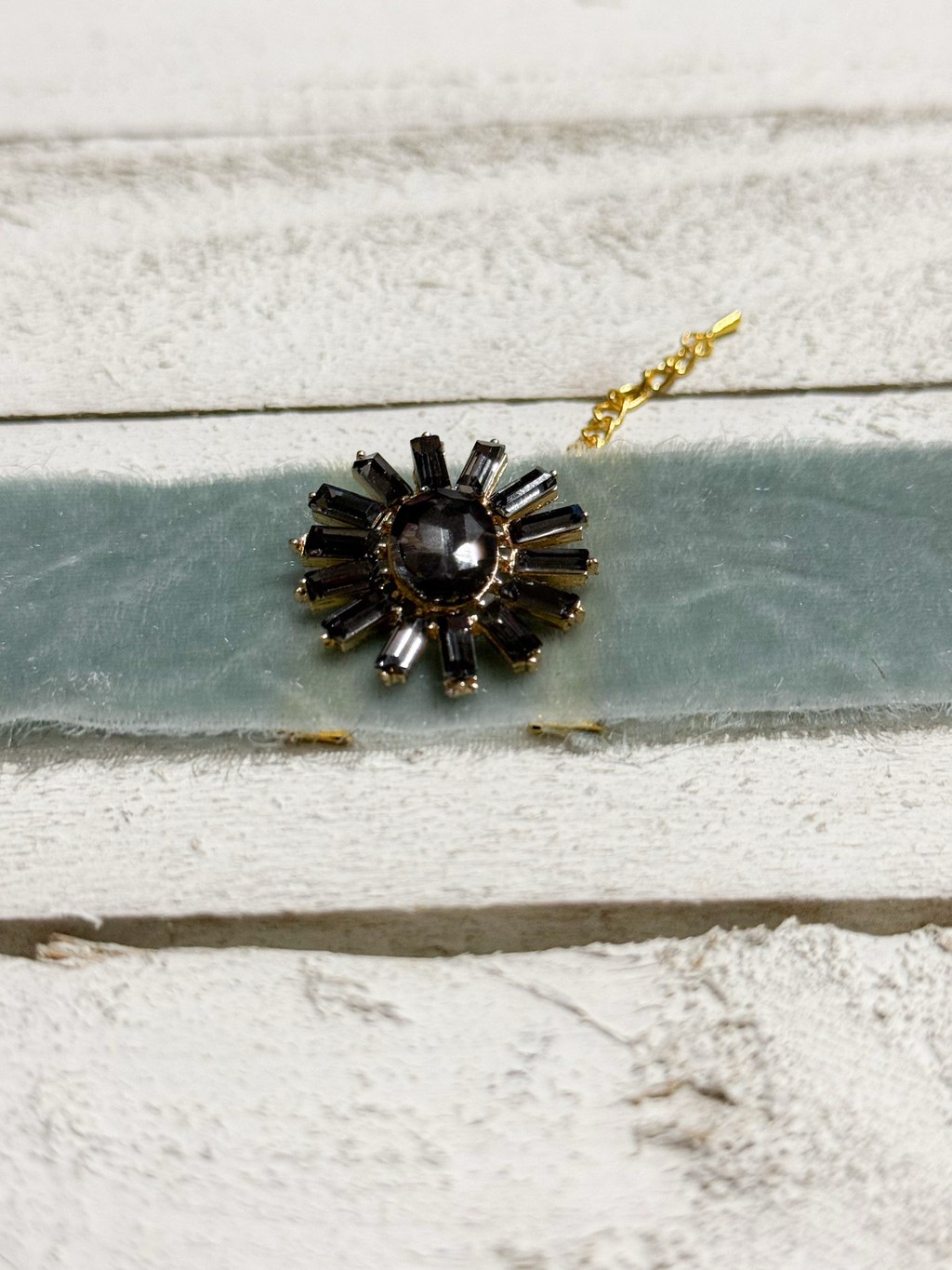 Gargantilla Choker terciopelo vintage agua