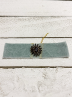 Gargantilla Choker terciopelo vintage agua