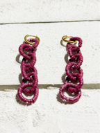 Pendientes aros cadena vino
