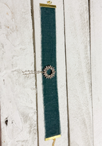 Gargantilla Choker terciopelo vintage azul plomo