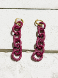Pendientes aros cadena vino