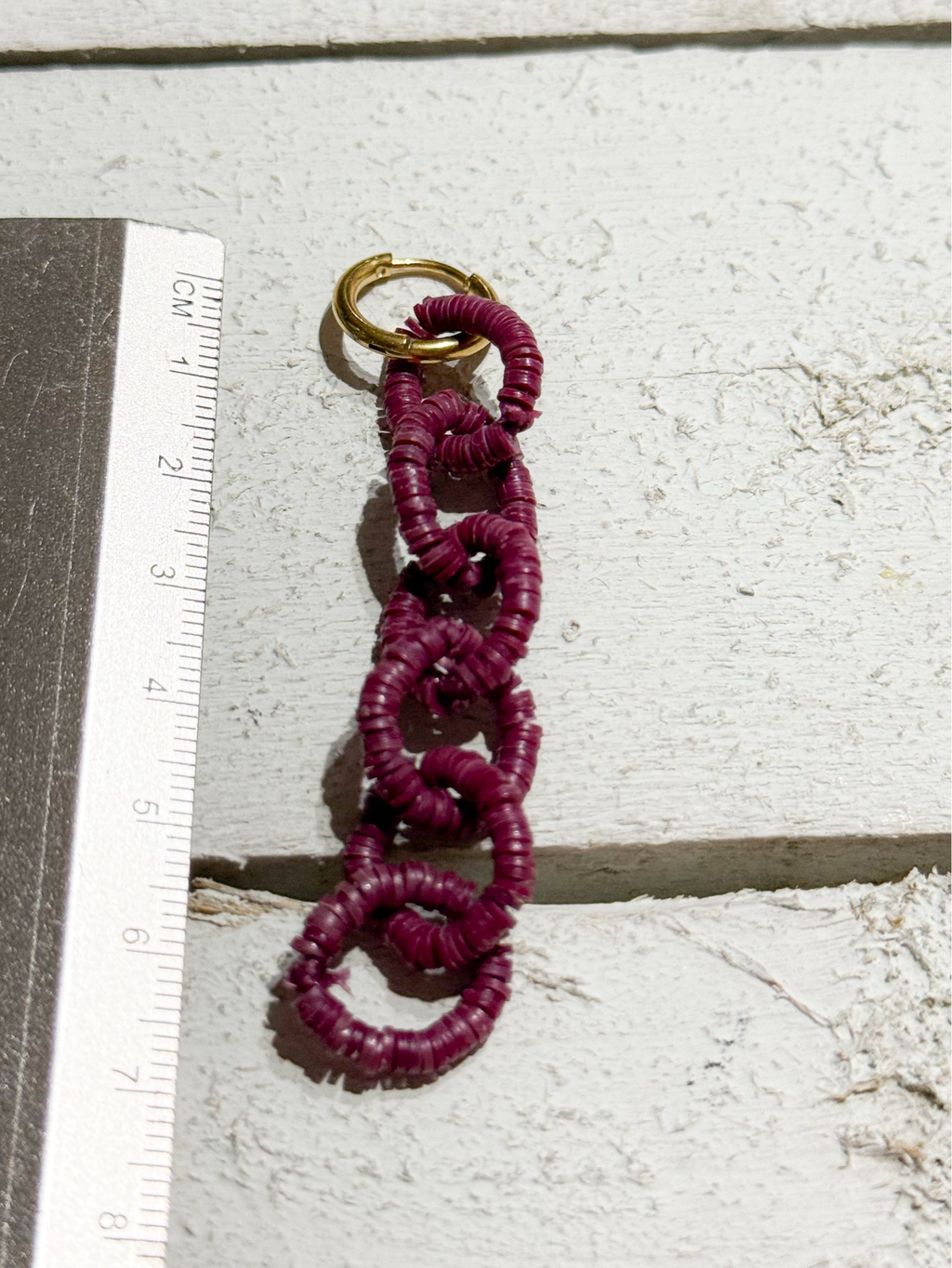 Pendientes aros cadena vino