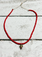 Gargantilla rojo coral colgante