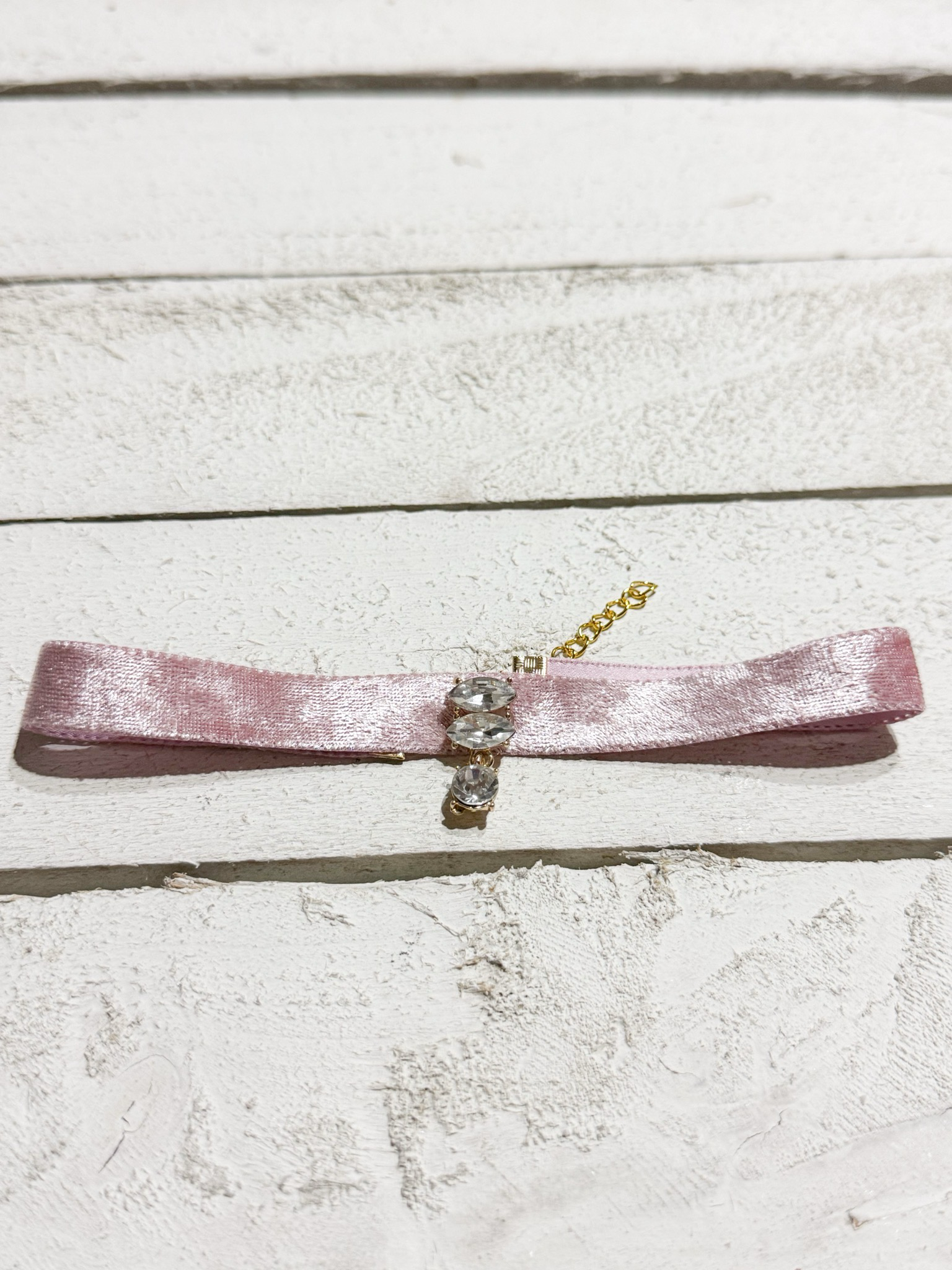 Gargantilla Choker terciopelo rosa