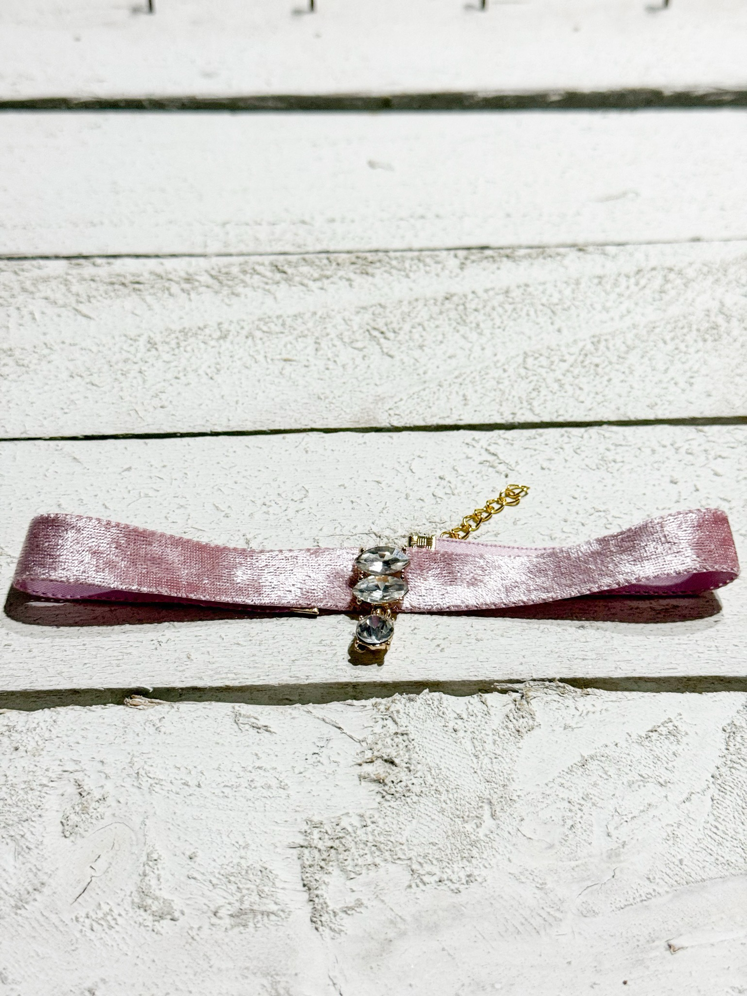 Gargantilla Choker terciopelo rosa