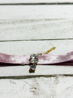Gargantilla Choker terciopelo rosa