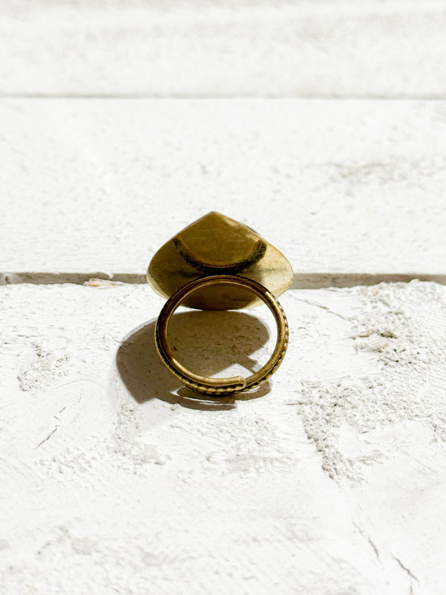 Anillo gota bronce verde