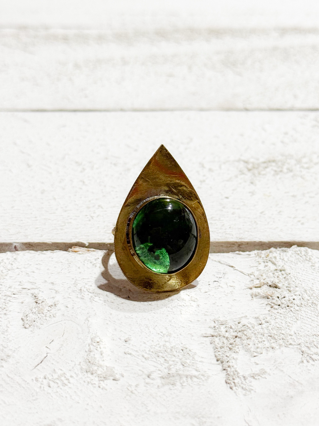 Anillo gota bronce verde