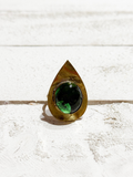 Anillo gota bronce verde