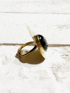 Anillo gota bronce verde