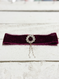 Gargantilla Choker terciopelo vintage granate