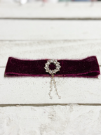 Gargantilla Choker terciopelo vintage granate