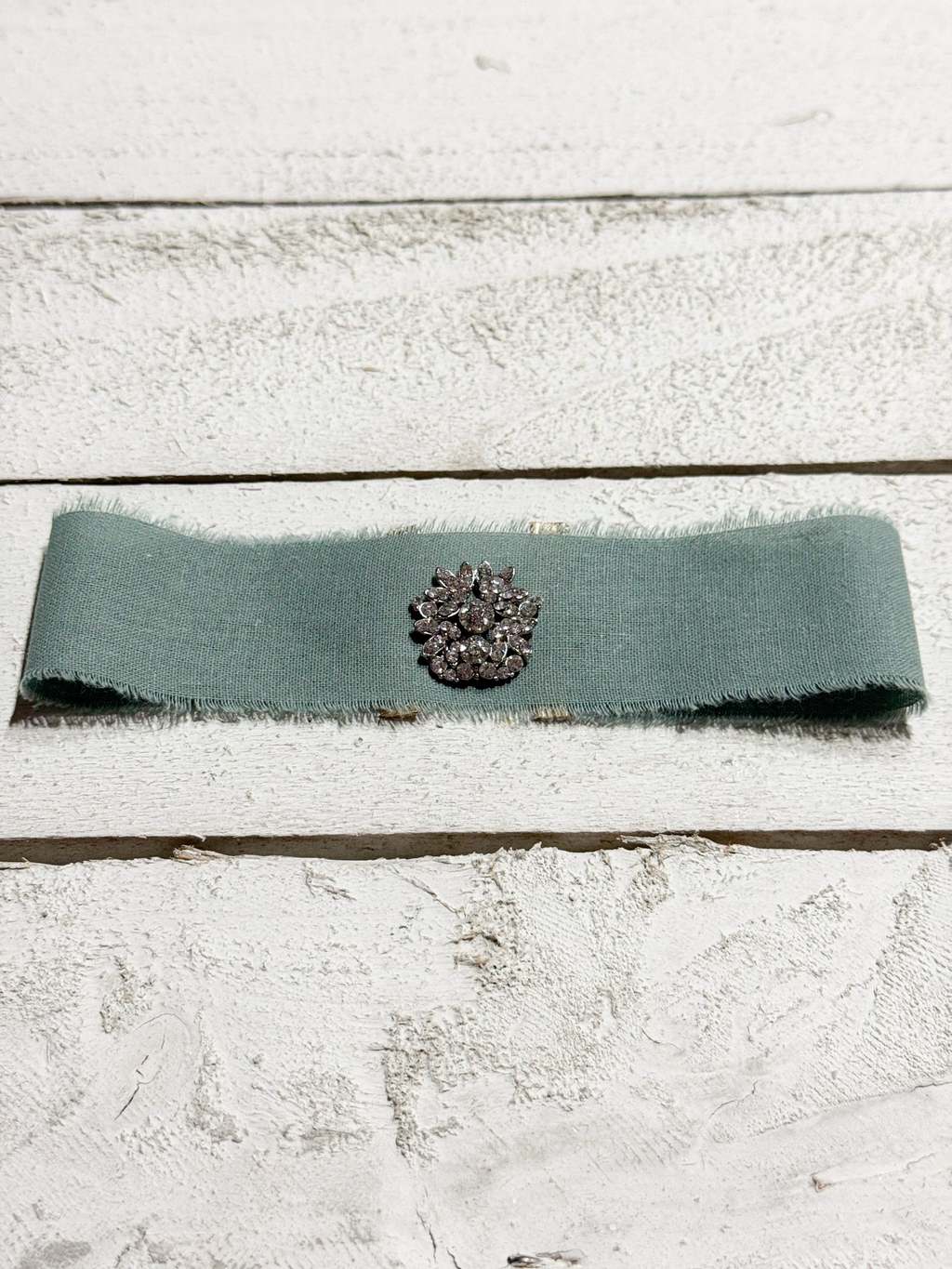 Gargantilla Choker algodón vintage verde
