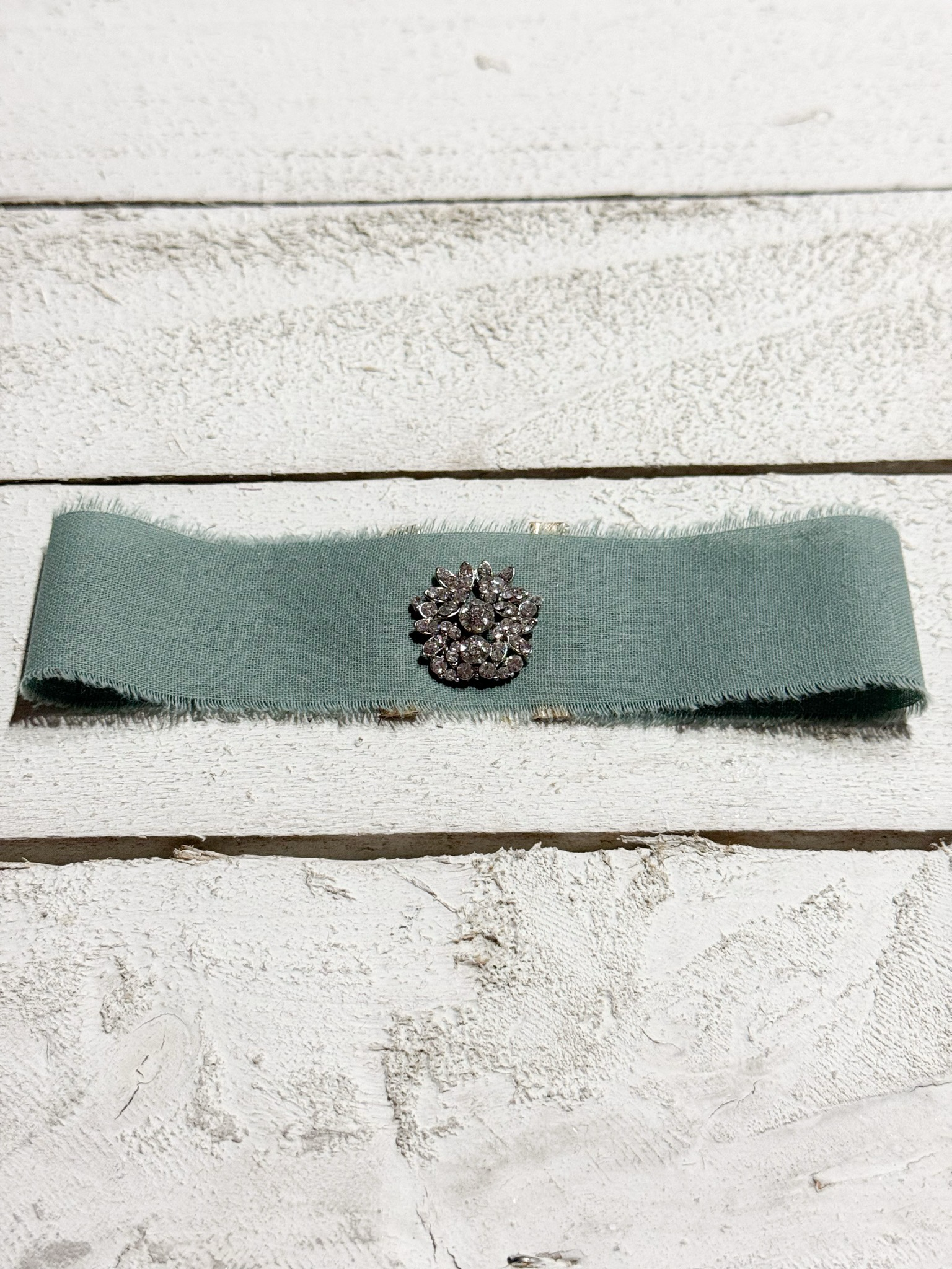 Gargantilla Choker algodón vintage verde