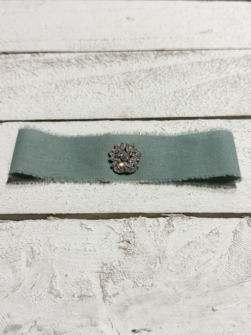 Gargantilla Choker algodón vintage verde
