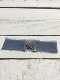 Gargantilla Choker gasa vintage gris