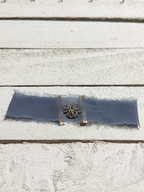 Gargantilla Choker gasa vintage gris