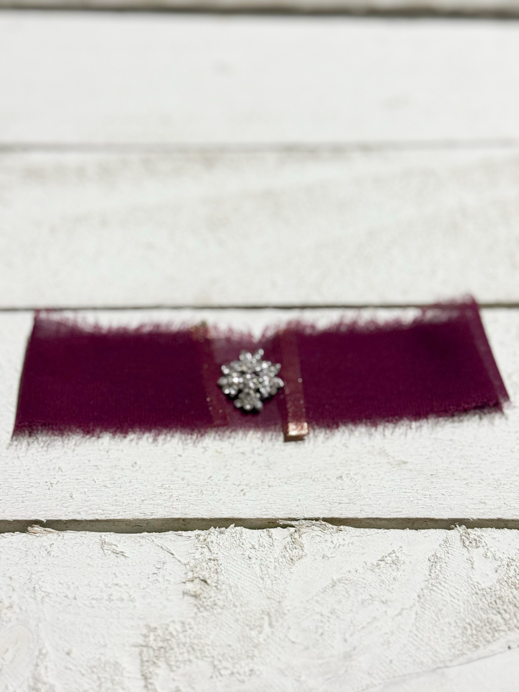 Gargantilla Choker gasa vintage granate