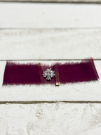Gargantilla Choker gasa vintage granate