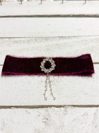 Gargantilla Choker terciopelo vintage granate