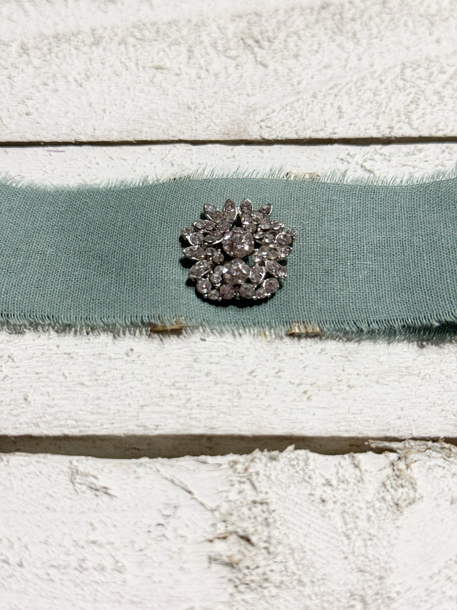 Gargantilla Choker algodón vintage verde