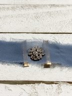 Gargantilla Choker gasa vintage gris