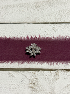 Gargantilla Choker gasa vintage granate