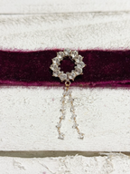 Gargantilla Choker terciopelo vintage granate