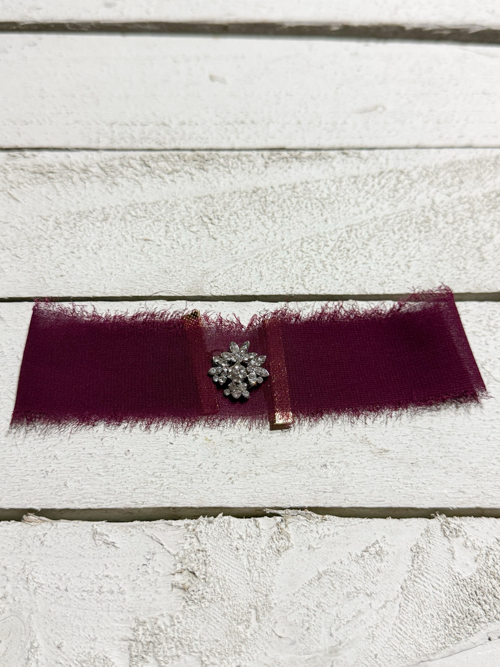 Gargantilla Choker gasa vintage granate