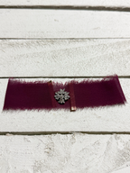 Gargantilla Choker gasa vintage granate
