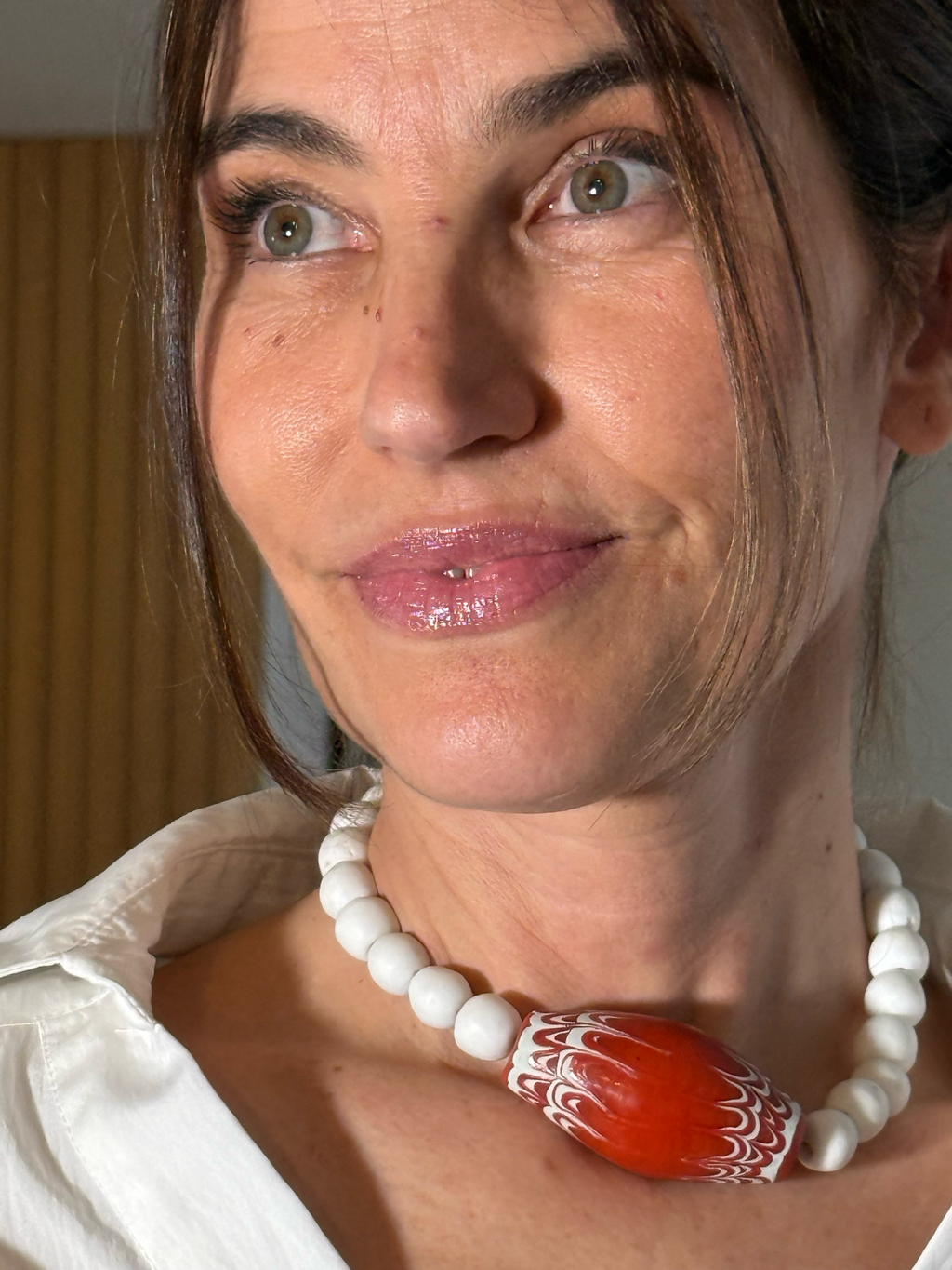 Gargantilla tribal rojo pieza XL