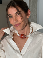 Gargantilla tribal rojo pieza XL