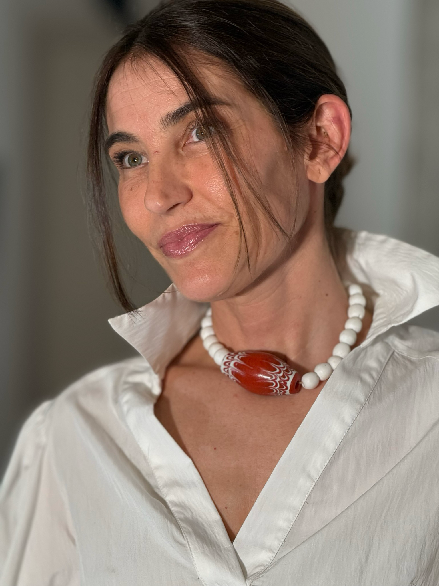 Gargantilla tribal rojo pieza XL