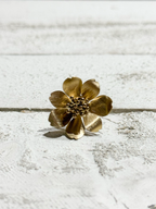 Anillo flor acero
