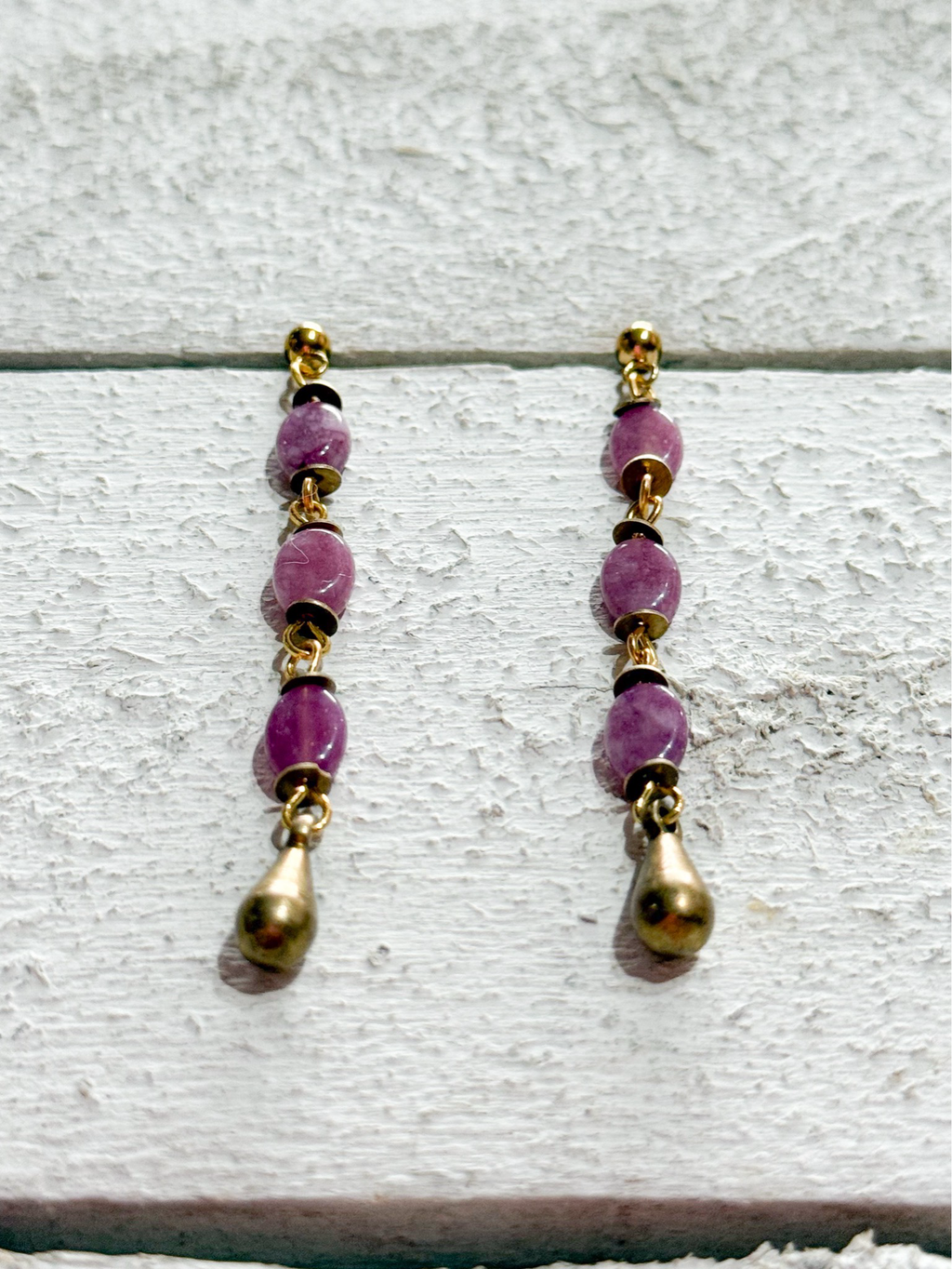 Pendientes gota berenjena