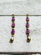 Pendientes gota berenjena