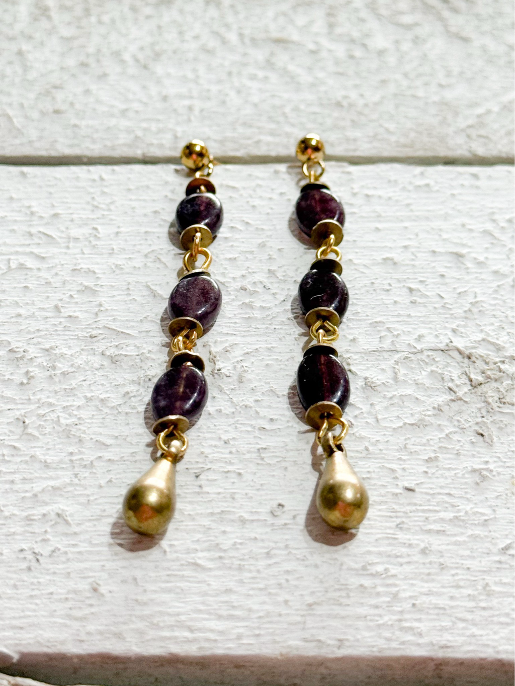 Pendientes gota marrones
