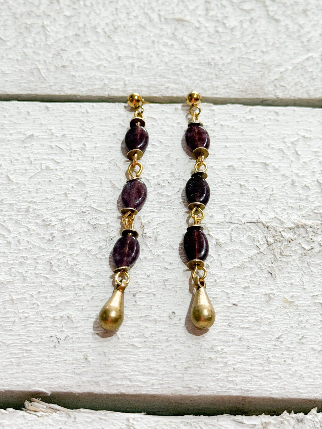 Pendientes gota marrones
