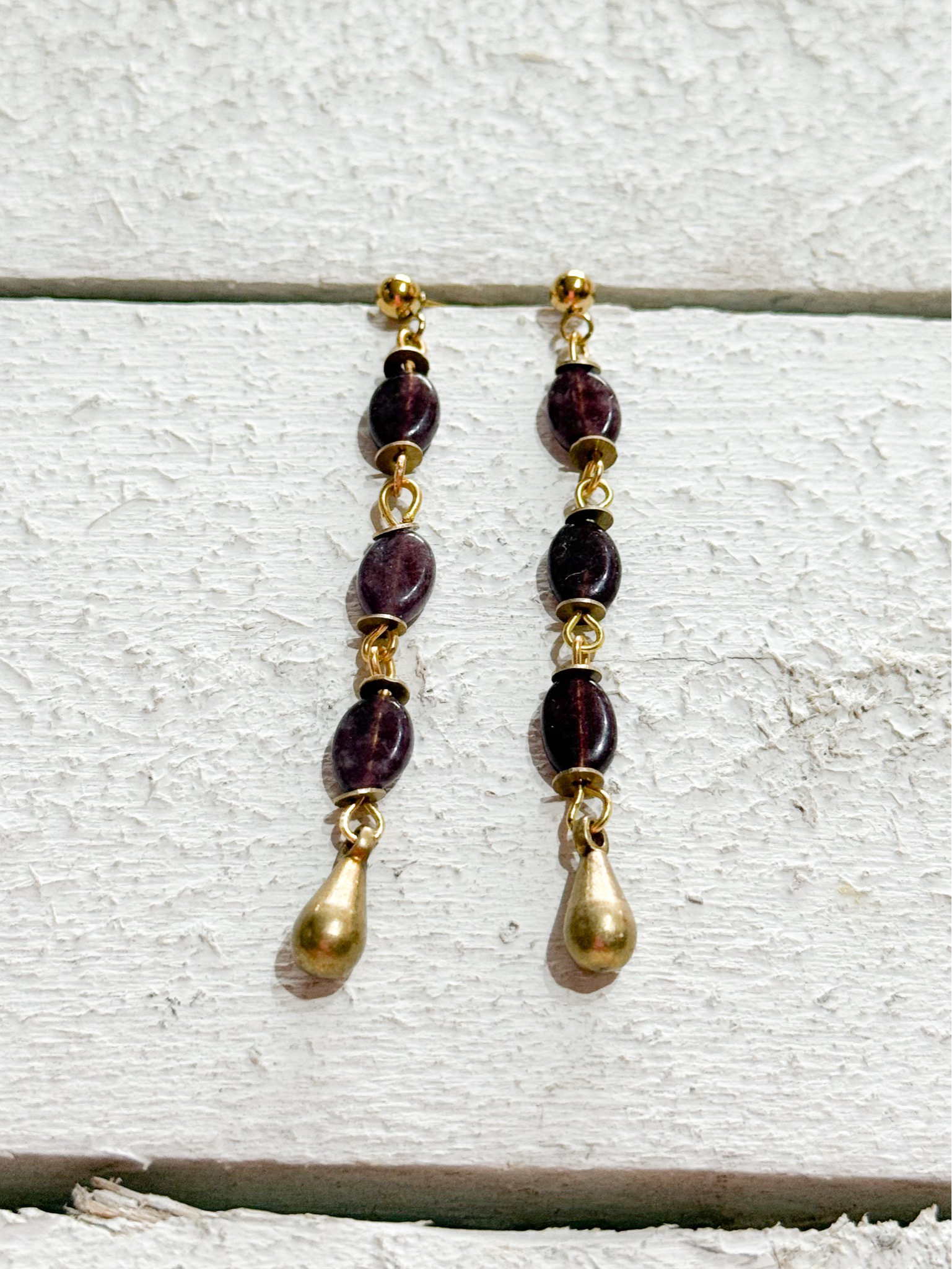 Pendientes gota marrones