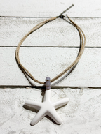 Gargantilla estrella cáñamo gris