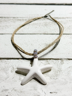 Gargantilla estrella cáñamo gris