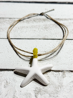 Gargantilla estrella cáñamo mostaza