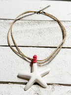 Gargantilla estrella cáñamo rosa