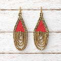 Pendientes cortina gota rojo