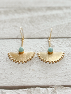 Pendientes abanico amazonita dorado mate