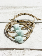 Pulsera cáñamo caracola agua